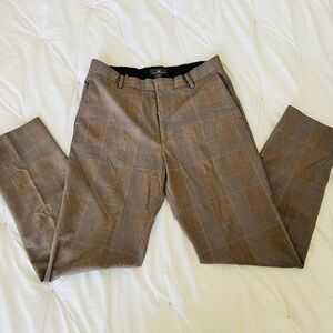 H&M Brown Plaid Dress Pants